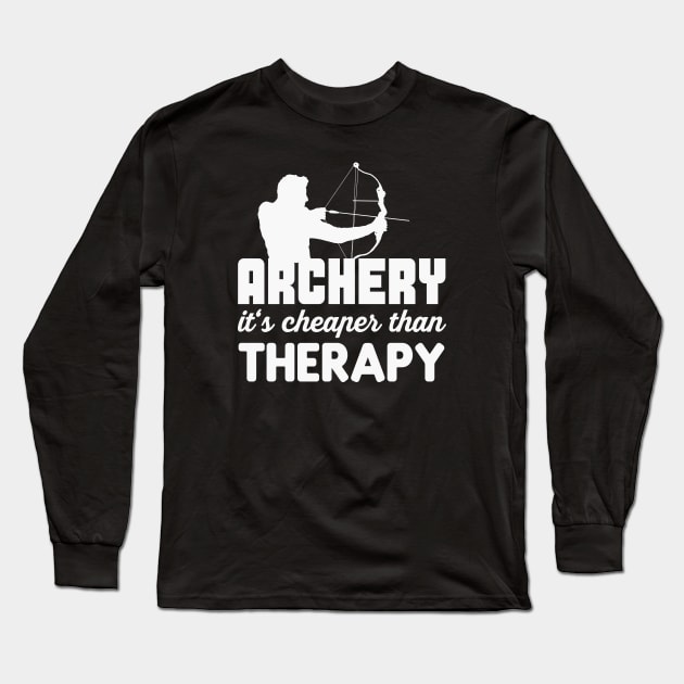 Archery is cheaper than therapy Long Sleeve T-Shirt by Foxxy Merch